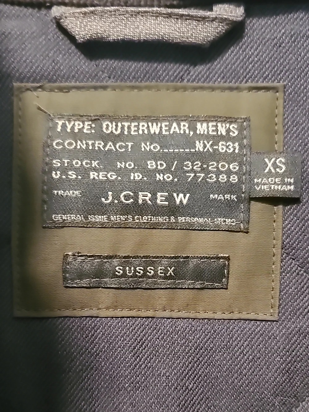 J. Crew Quilted Sussex Chore Jacket Army Green Men’s XS
